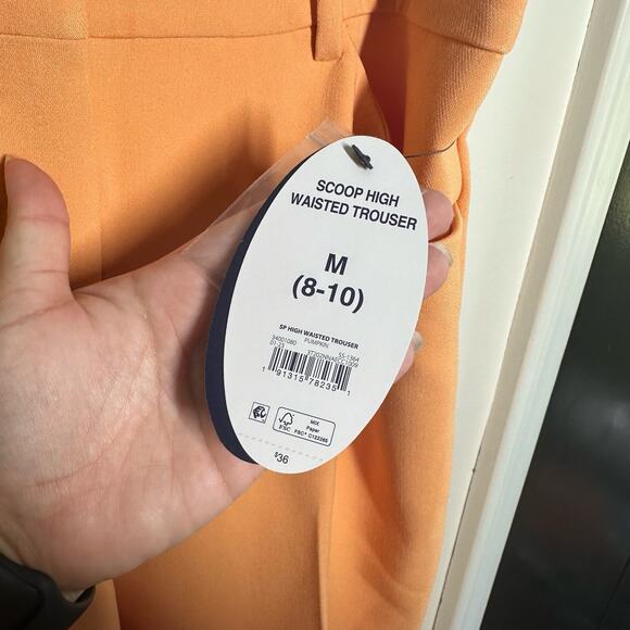 NEW Scoop Orange High Waisted Trouser Pants Size Medium - Picture 6 of 12